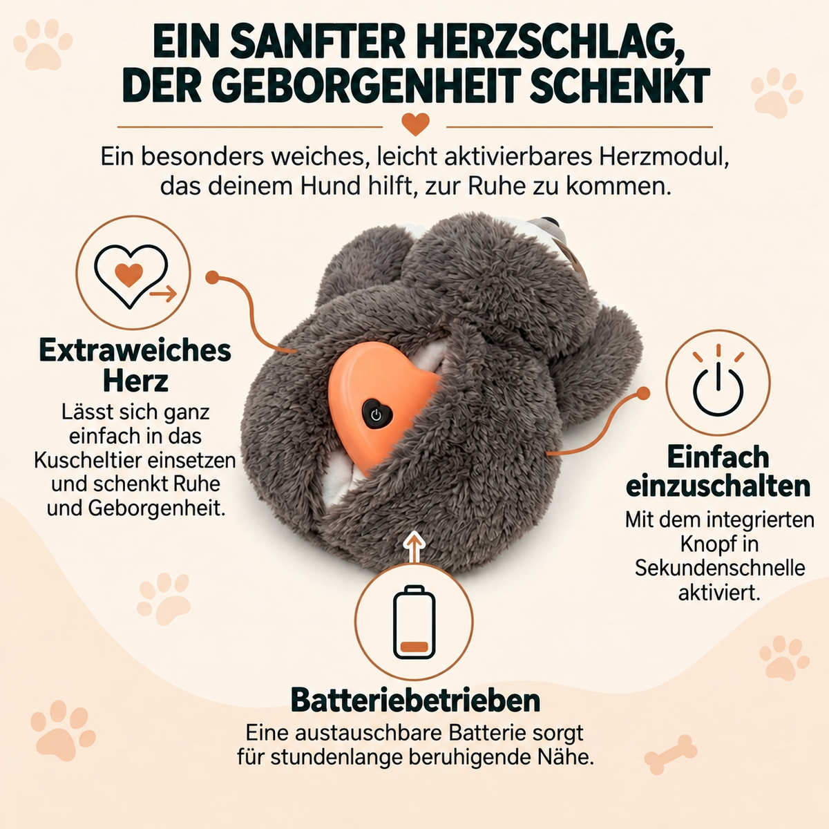 Kuschelfreund mit beruhigendem Herzschlag